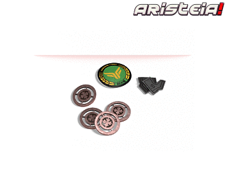 Bixie logo pin and metal tokens