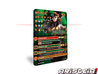 Exclusive plastic character cards for Bixie