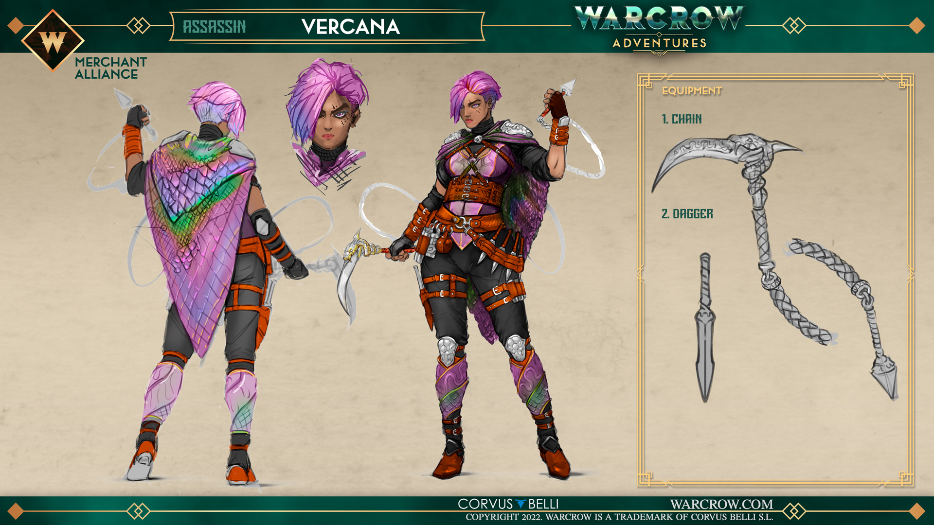 Characters Warcrow Adventures - Vercana - Dossier