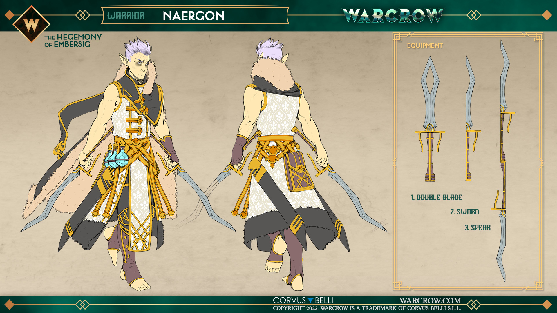 Characters Warcrow Adventures - Naergon Caladren - Dossier