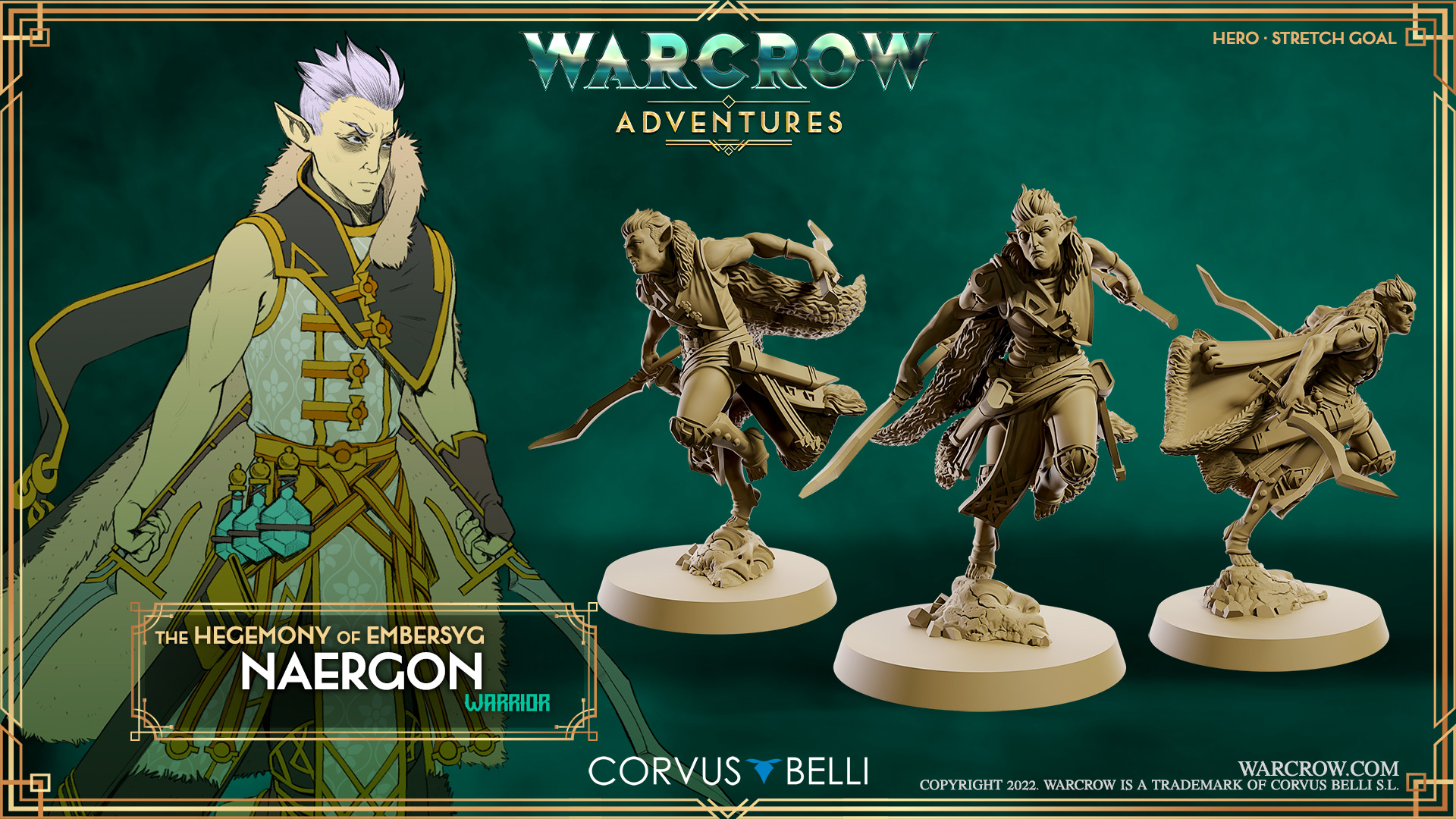 Characters Warcrow Adventures - Naergon Caladren - Render