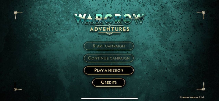 Home screen - APP Warcrow adventures